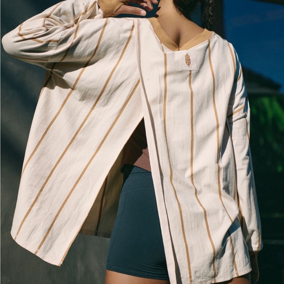 FP Movement by Free People Tops - Free People Movement Home Game Stripe Layer Top in Homeplate Combo